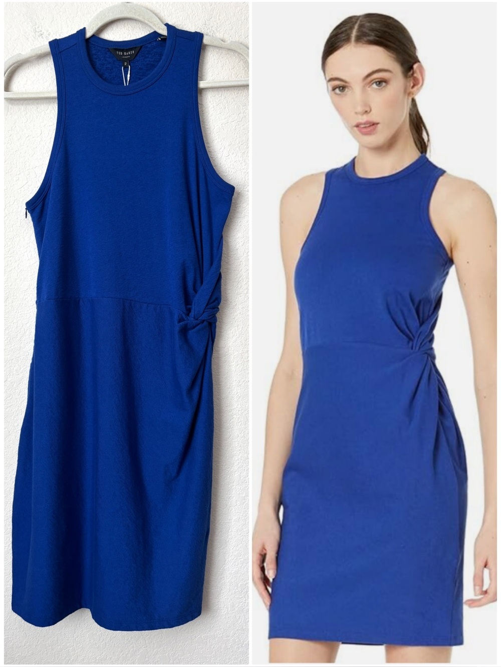 Ted Baker NEW Livviaa Knot Front Jersey Knit Mini Dress